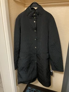 DANA BUCHMAN Black, Light Quilted Coat, Size XL, NWT - Picture 1 of 3
