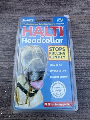 Halti Nylon Cabeza de Perro Collares con Lazo de Seguridad Talla 4 Negro Rotties Daneses Foto 1 de 3