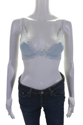 Sujetador con cordones Natori para mujer contorno plumas azul y blanco talla 30D Foto 1 de 4