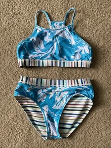 Athleta Girl Reversible Bikini Size M/8-10 Swim Bathing Suit 2 Piece - Picture 1 of 5