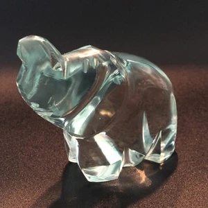 Kristall Elefant klobige Figur durchscheinend grüner Rüssel bis 3 Zoll - Bild 1 von 5