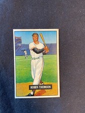 Beautiful Set Break  1951 Bowman Raw Est NM #126 Bobby Thomson