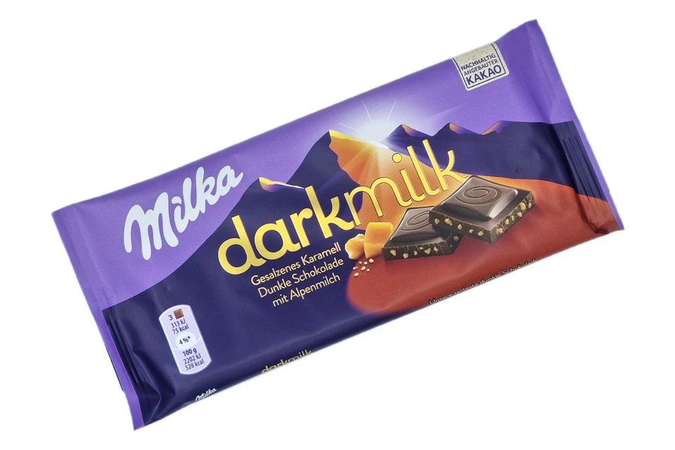 4x/8x genuino MILKA leche oscura caramelo salado 🍫 chocolate de Alemania RASTREADO ✈ Foto 1 de 1
