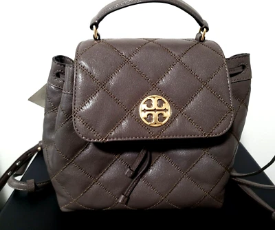 Tory Burch Willa Leather Quilted Small Backpack Volcanic Stone NWT🎀NEW🎁❤️ - Image 1 of 4