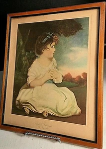 Antique "Age of Innocence", Reynolds, Litho Print in Original Wood Frame w/Glass - Imagen 1 de 5