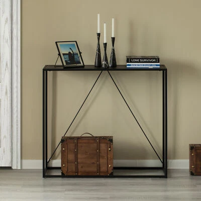Modern Display Metal Console Table, for Dining, Entryway and Hallway, Black - Image 1 of 4
