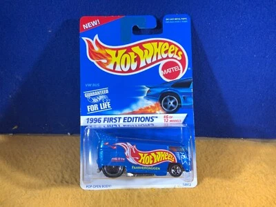 F10-58 Hot Wheels 1996 primeras ediciones - VW Bus / Autobús de arrastre - Azul - Nuevo en caja Foto 1 de 4