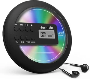 Rechargeable Portable CD Player for Car Hernido Discman CD Player with FM Tra... - Picture 1 of 3