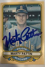 1969 SEATTLE PILOTS Marty Pattin AUTOGRAPHED SIGNED 1983 RENATA GALASSO CARD .