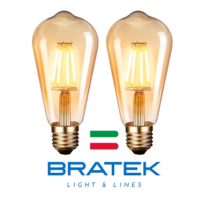 LAMPADINE LED E27 FILAMENTO VINTAGE RETRO LAMPADINA LAMPADE LUCE CALDA 6W VETRO - Immagine 1 di 3