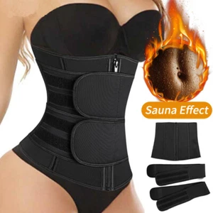 Women Waist Trainer Cincher Sauna Sweat Belt Gym Body Shaper Fat Burn Shapewear - Picture 1 of 25