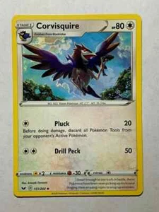 #151/202 Corvisquire 2020 poco común Pokémon espada y escudo SWSH1 juego ligero - Imagen 1 de 2
