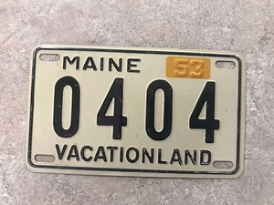 1953 Wheaties Müsli Fahrrad Nummernschild Maine - Bild 1 von 1