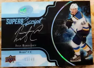 2017-18 UPPER DECK ICE IVAN BARBASHEV SUPERB SCRIPT AUTO-#SS1B-12/49 - Picture 1 of 2