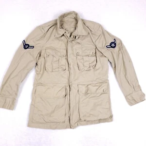 Vintage USAF Military Jacket 40R Tan Cotton Tropical Field Coat Vietnam Era - Picture 1 of 10