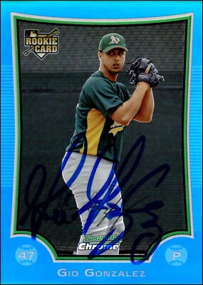 2009 Bowman Chrome Gio Gonzalez #BDP52 Rookie Signed Auto Blue Refractor /99 - Image 1 of 2