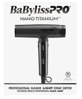 BaBylissPRO Nano Titanio Negro Mate Luz Iónica Secador de Alta Velocidad | BNTC9200MB Foto 1 de 4