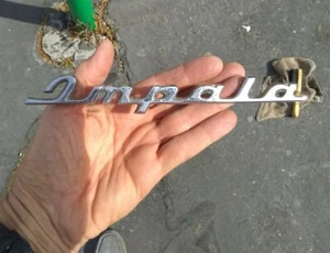 CHEVROLET CHEVY IMPALA EMBLEM METAL  BADGE TRIM NAME PLATE LOGO RARE - Bild 1 von 4