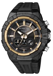Q&Q by Citizen Attractive Men's chronograph Watch Black silicon Strap in box - Picture 1 of 1