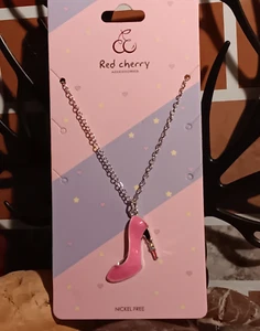 Super Cute Creative Pink High Heels Necklace Fashion Costume Jewelry Carded - Picture 1 of 2