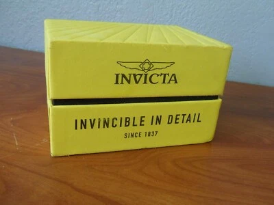 Invicta Yellow Cardboard Watch Box ONLY Yellow Foam Holder Invincible in Detail - Image 1 of 4