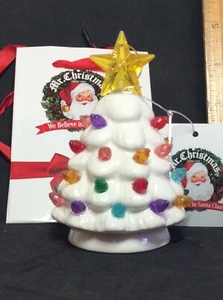 Mr Christmas Lit Nostalgic Mini 4.5” WHITE Christmas Tree Ornament Light Up - Picture 1 of 24