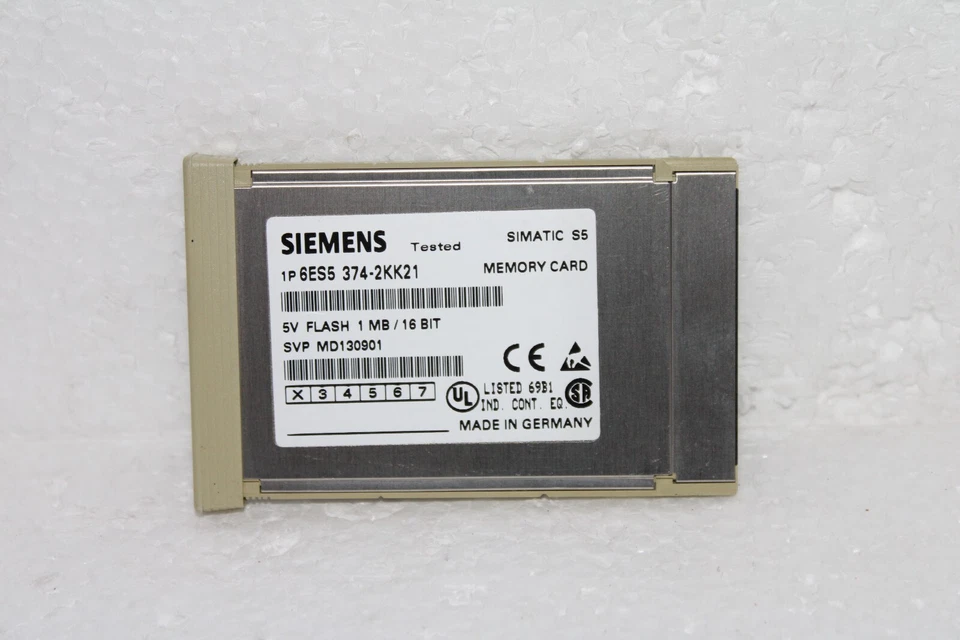 Siemens 6ES5374-2KK21 SIMATIC S5 MEMORY CARD 5V FLASH 1 MB / 16 BIT - Image 1 of 4