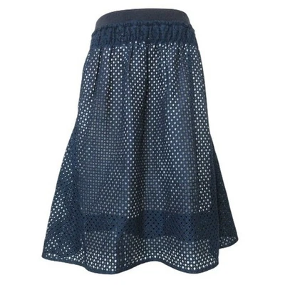 Falda de Trabajo See by Chloe Corte Encaje Hasta la Rodilla 34 S Equivalente Azul Marino IBO63 X Usada 8 Foto 1 de 4