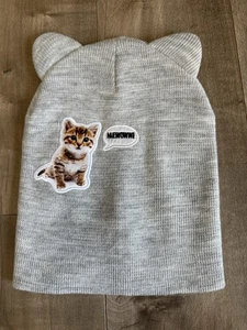Katze Beanie grau Mewoww! One Size Ohren meliert - Bild 1 von 5