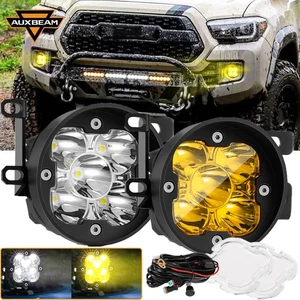 AUXBEAM for Toyota Tacoma 4 Runner Tundra White Amber 2X 3" Spot LED Fog Lights - Picture 1 of 12