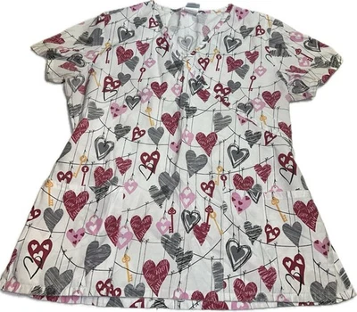 Blusa Médica SB Corazones y Llaves Rosa Mediana M Foto 1 de 4