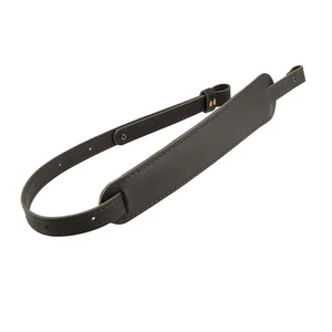 BF500_Buffalo Leather Padded Rifle Gun Sling_Black/Black Stitched_Amish Handmade - Picture 1 of 6