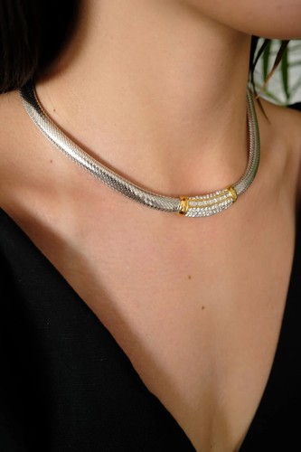 Collana girocollo Christian Dior vintage ciondolo cristallo anni 80 elegante dichiarazione