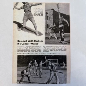 VTG 50s WISKIT TEE-BALL RACKET BALL RACQUET LACROSSE BASEBALL DIAMOND SPORT GAME - Picture 1 of 17
