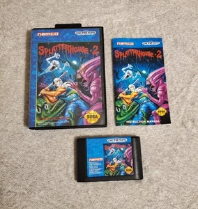 Sega Genesis SPLATTERHOUSE 2 Complete CIB Game RARE Namco With Manual - Picture 1 of 10