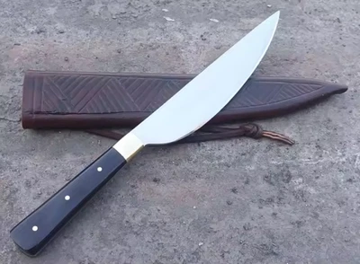 Cuchillo utilitario mango cuerno vientre cucaracha supervivencia primitiva comercio de pieles cinturón pionero  Foto 1 de 4