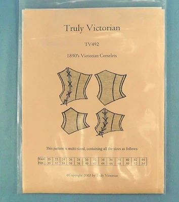 TRULY HISTORIC  Victorian Corselets Sewing Pattern 20-44 Waist Costume FREE SHIP - Image 1 of 3