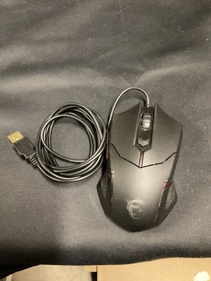MSi Interceptor DS B1 Gaming Mouse 5Buttons Scroll Wheel Black Red Lights - Image 1 of 2