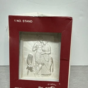 Marco de fotos Radha Krishna de plata pura / Marco Radha Krishna plateado / Regalo - Imagen 1 de 5