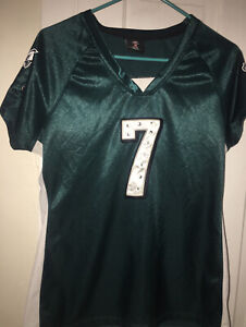 Green Philadelphia Eagles Vick #7 Short Sleeve Silky Shirt Size Large Ladies