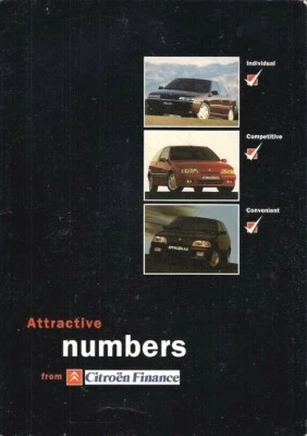 Citroen Finance 1993 UK Market Foldout Sales Brochure AX ZX Xantia  - Image 1 of 2