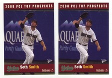 2008 MultiAd Pacific Coast League Top Prospects SETH SMITH - 2 Card Lot