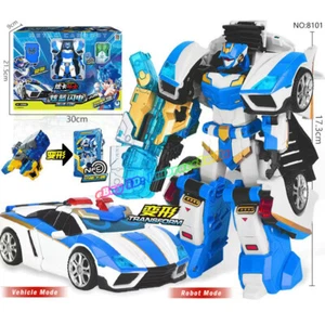 Metal Cardbot Blue Cop Police Car Transforming Robot Action Figure Toy - Picture 1 of 9