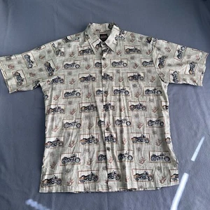Harley-Davidson Tori Richard All Over Print Short Sleeve Shirt Size M HAWAIIAN - Picture 1 of 13