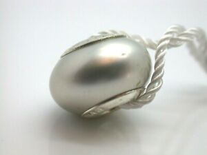 .925 STERLING SILVER PERSONA CHARM SILVER GREY GRAY SHELL PEARL CHARM NEW TAGS 