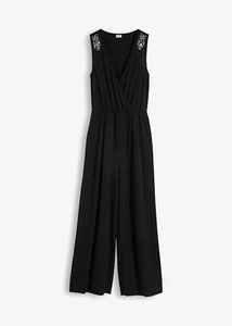 Neu Jumpsuit mit Strass Gr. 36/38 Schwarz Damen Party-Overall Hosenanzug - Bild 1 von 1