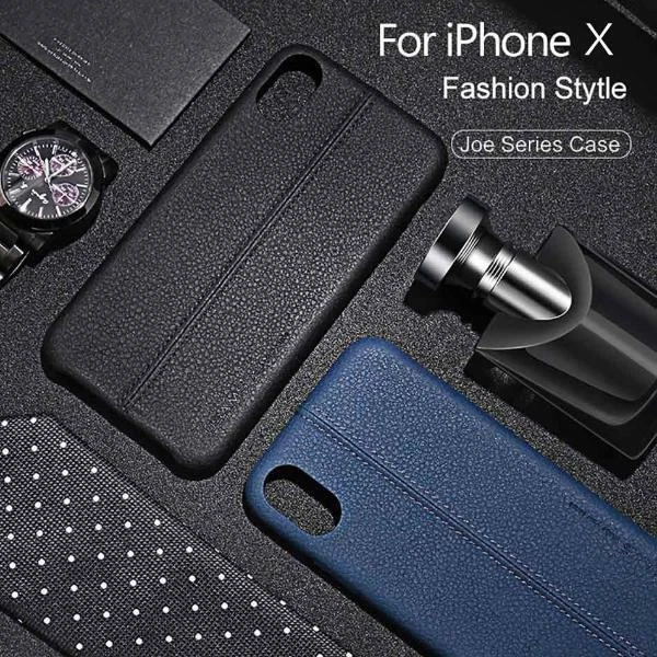 Funda Trasera Estilo Empresarial PU Cuero Serie Joe USAMS para iPhone X Foto 1 de 1