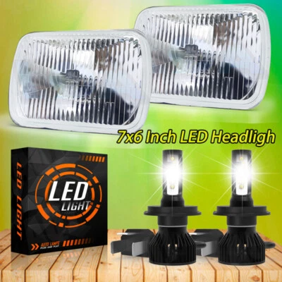 Par Para 82-93 Chevy S10 Blazer GMC S15 7X6" Projetor Faróis de LED Feixe Hi/Lo - Imagem 1 de 4