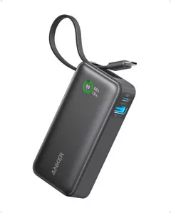Anker Nano Powerbank 10.000mAh PD 30W eingebautem USB-C Kabel mit iPhone 15/14 - Bild 1 von 6