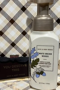 Bath and & Body Works Gentle Foaming Hand Soap WHITE ORCHID WOODS Flowers Acorns - Picture 1 of 3